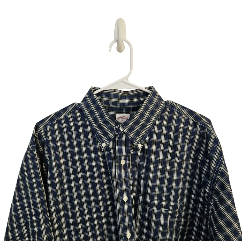 Brooks Brothers XL Plaid 346 Cut Short Sleeve Collared Button Shirt